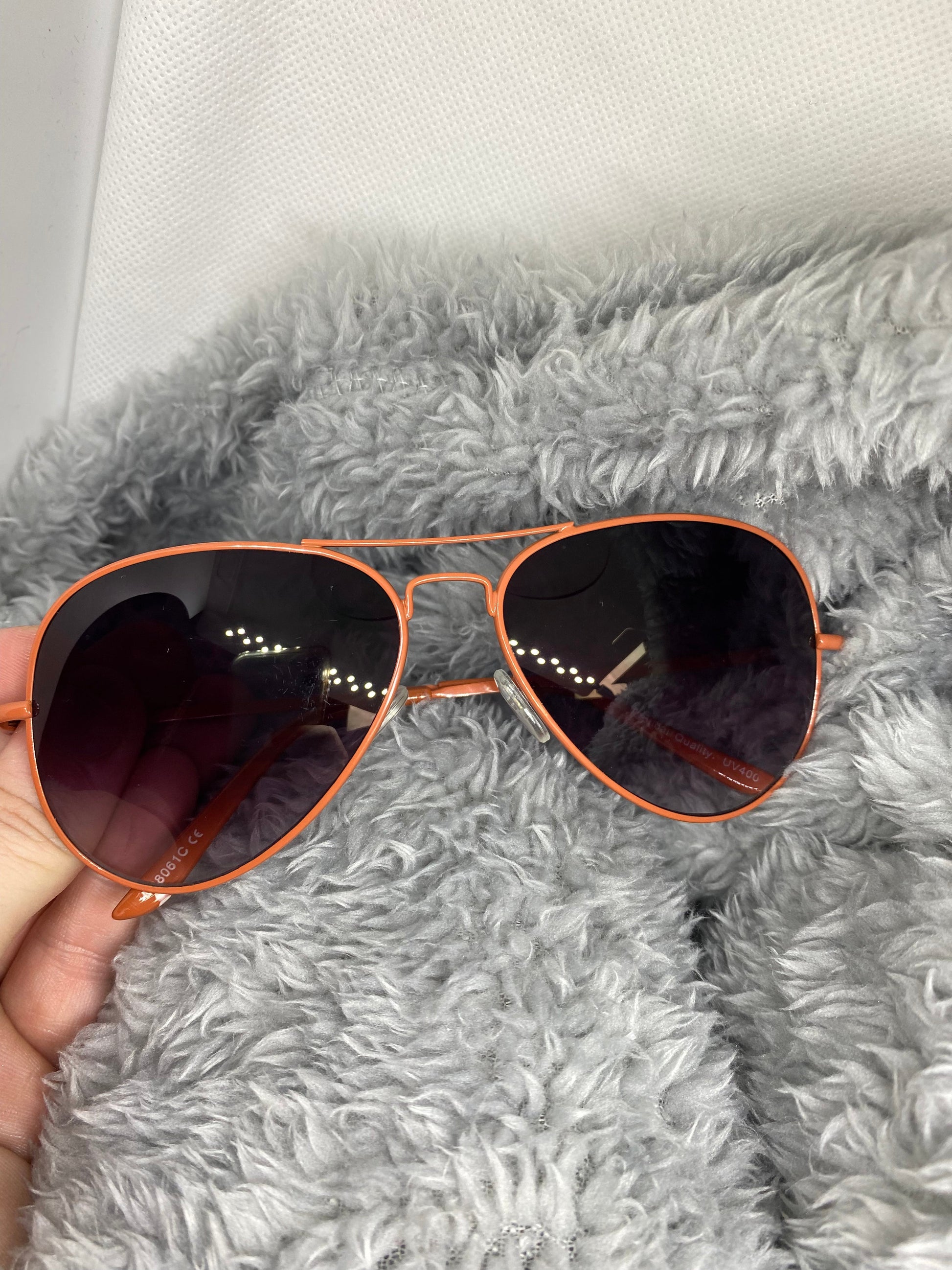 AVIATOR Coloured Framed Sunglasses + Free Drawstring Bag Sunglasses Aambers Goodies xx Orange 