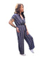CASEY Striped Jumpsuit full length pants 2 colours- Caramello Stripe & Navy Blue Stripe Jumpsuit Aambers Goodies xx 