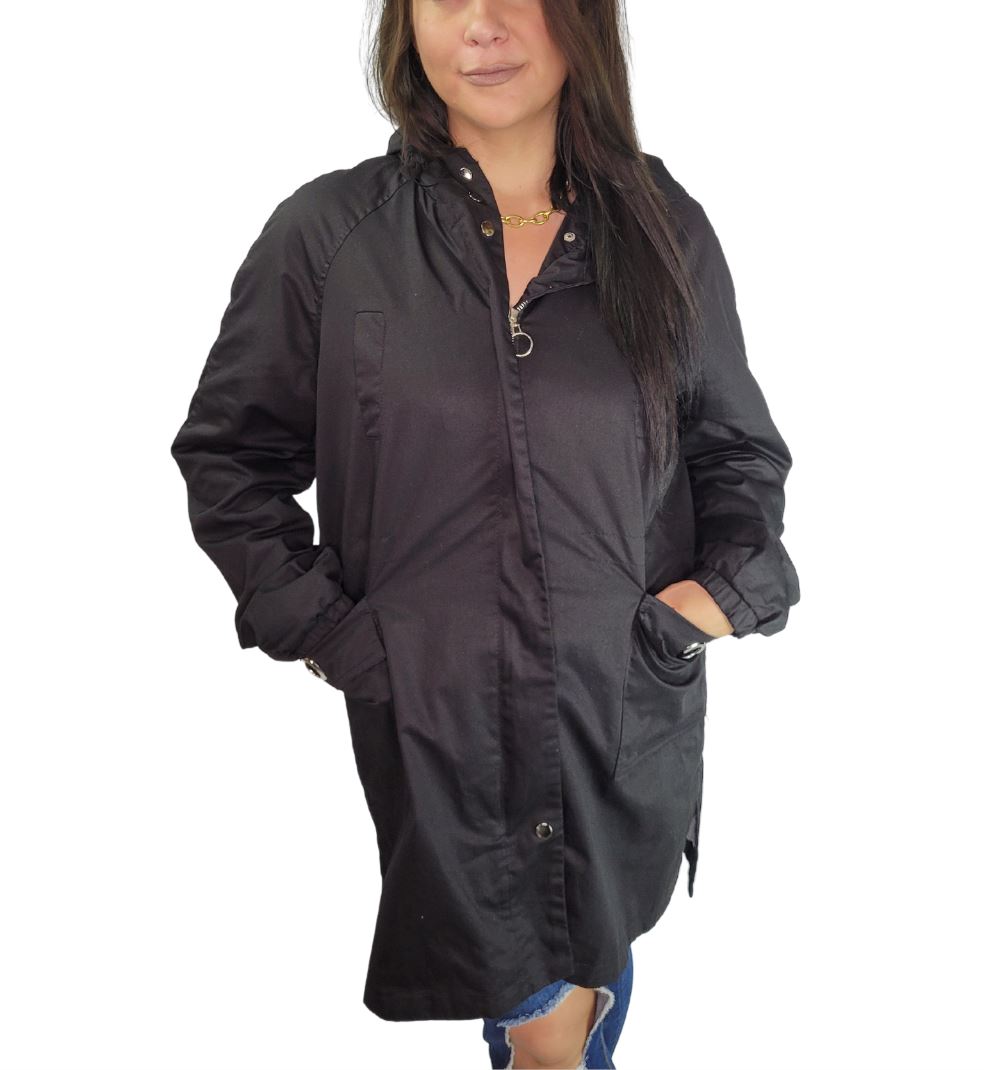 CHARLOTTE Hooded Jacket Coat- 2 Colours Jacket Aambers Goodies xx BLACK 6-10 au (XS-M) 