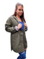 CHARLOTTE Hooded Jacket Coat- 3 Colours Black, Pink & Khaki Jacket Aambers Goodies xx 6-10 au (XS-M) KHAKI 