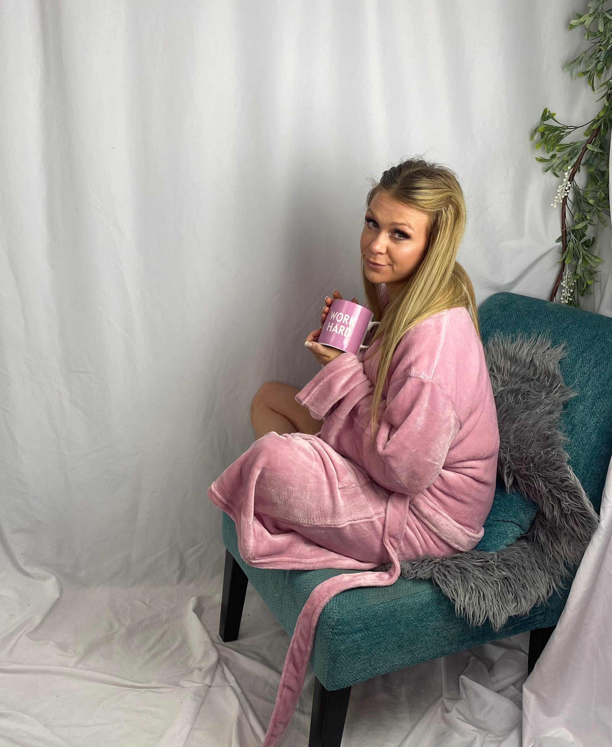 Dusty pink dressing sales gown