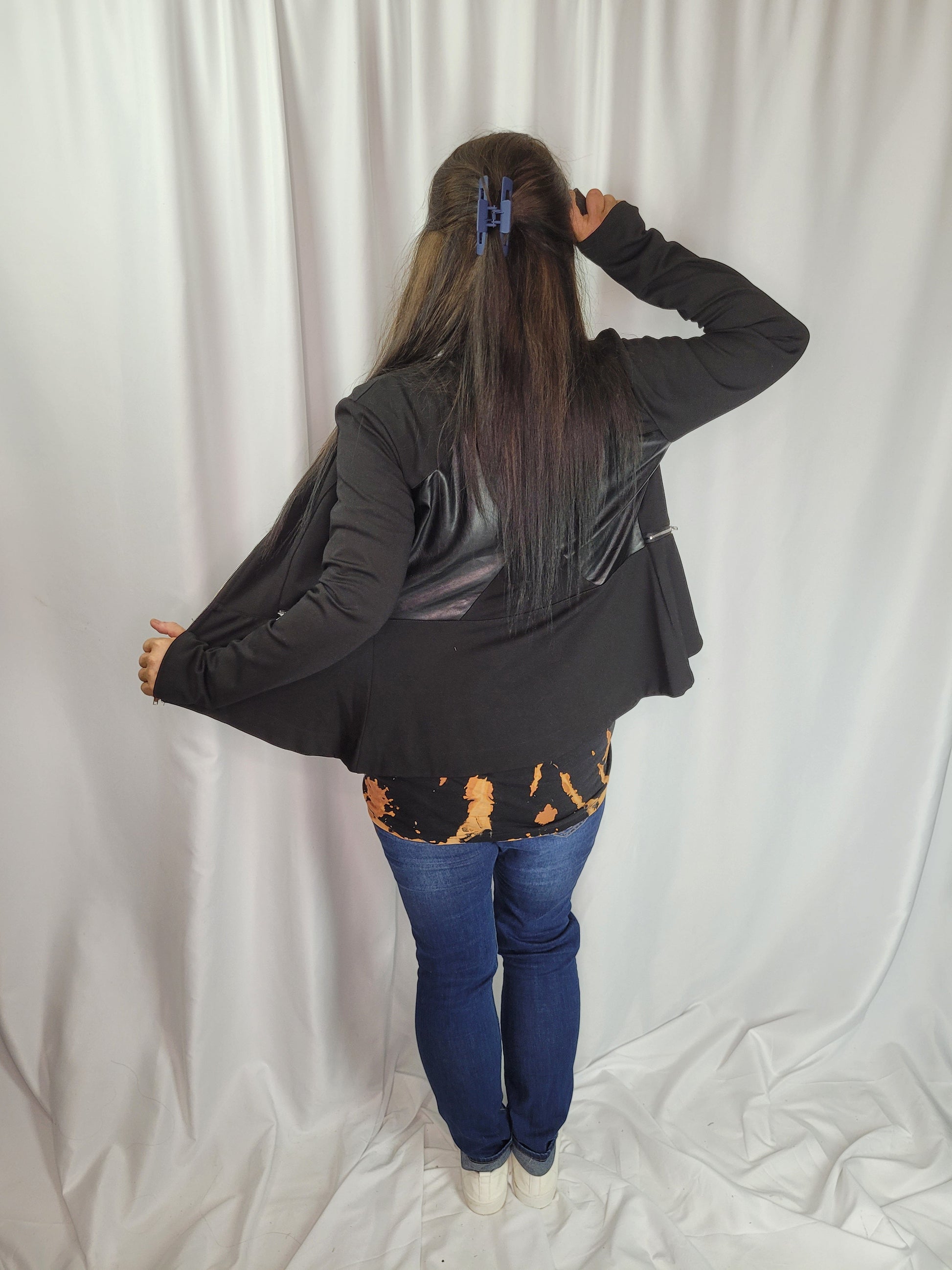 GRACEN Black Leather/Material Girl Jacket Jacket Aambers Goodies xx 