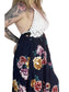 HAZEL Crochet Dark Blue Floral Maxi Dress Dresses Aambers Goodies xx 