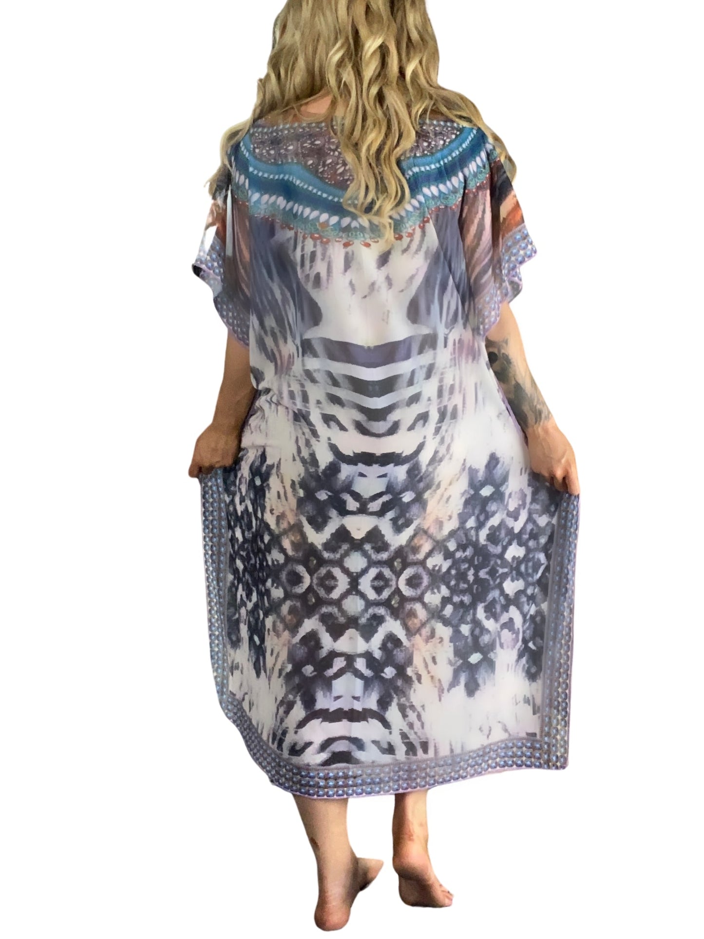 JAZZY Bejeweled Maxi Kaftan Dresses Colors - Sunset Blue Yellow, Turquoise Luxury, Country style, Grey Blue, Parrot Kaftan Dress Aambers Goodies xx 