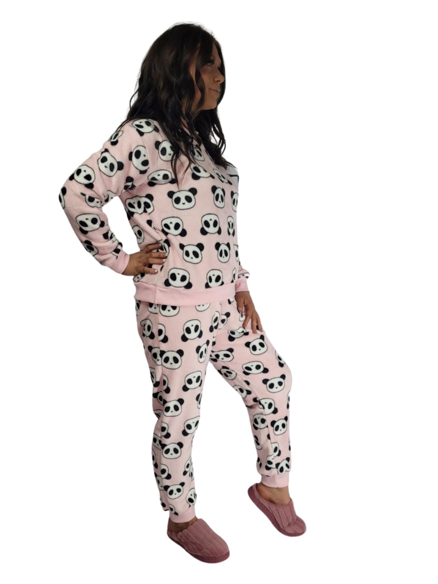 LACEY Cuffed fluffy Lounge Wear Sets 4 colours- Navy Blue Stars, Pink Panda, Mocha Leopard & Black Avocados Lounge wear Aambers Goodies xx 