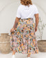 Long Peachy Multi-Colour Floral Skirt Aambers Goodies xx 