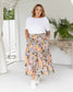 Long Peachy Multi-Colour Floral Skirt Aambers Goodies xx 