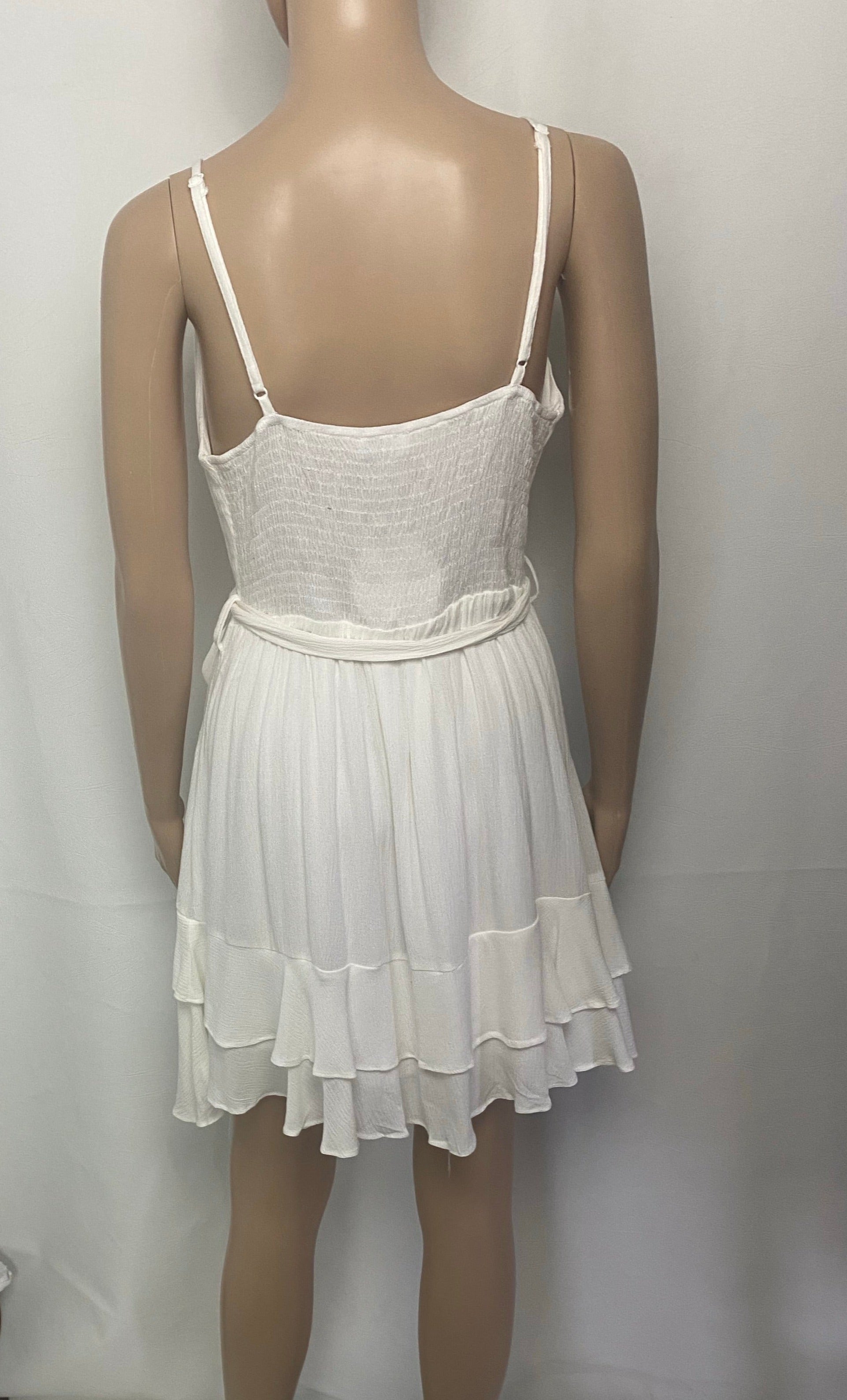 MALLORY White ruffle strappy dress Dresses Aambers Goodies xx 