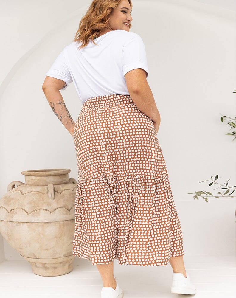 MELANIE Spotted Skirt - Tan/Spot Aambers Goodies xx 
