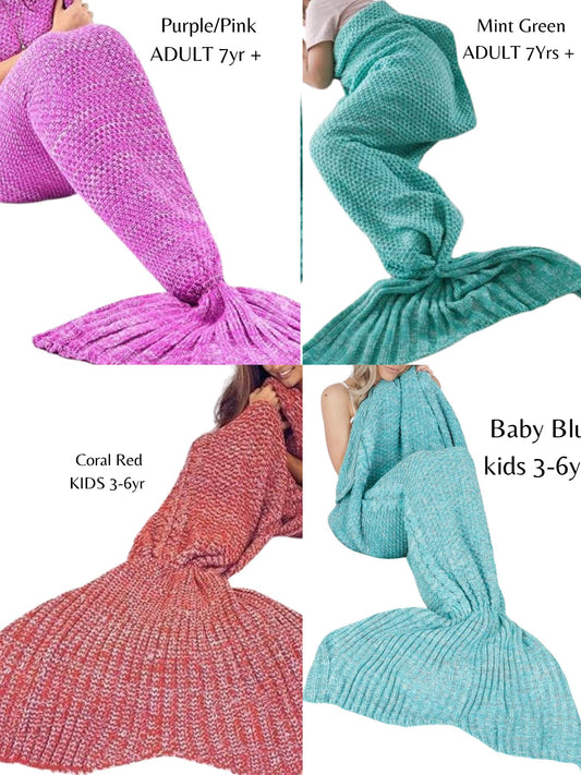 Mermaid Knit Tail Blankets- Adult and kids misc Aambers Goodies xx 