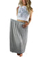Metallic silver crease maxi skirt Skirts Aambers Goodies xx 