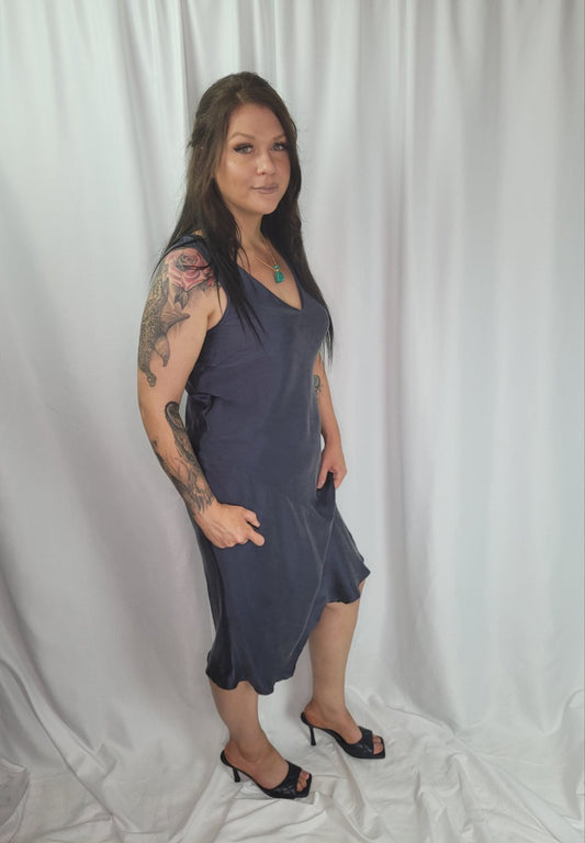 Navy Blue Shimmer Dress Dresses Aambers Goodies xx 