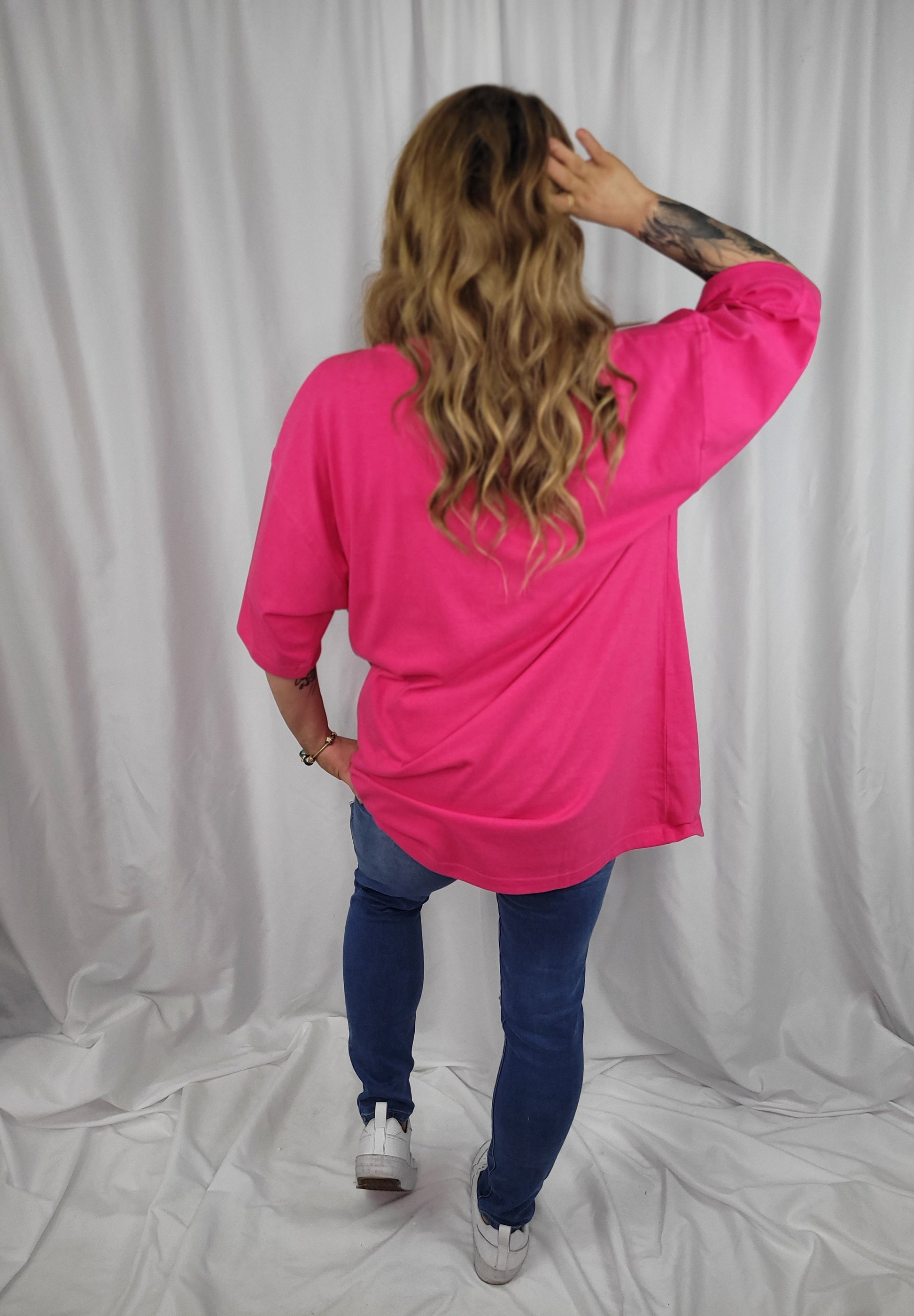 OKAY KAREN Pink Graphic Design Handmade T-Shirt Shirts & Tops Aambers Goodies xx 
