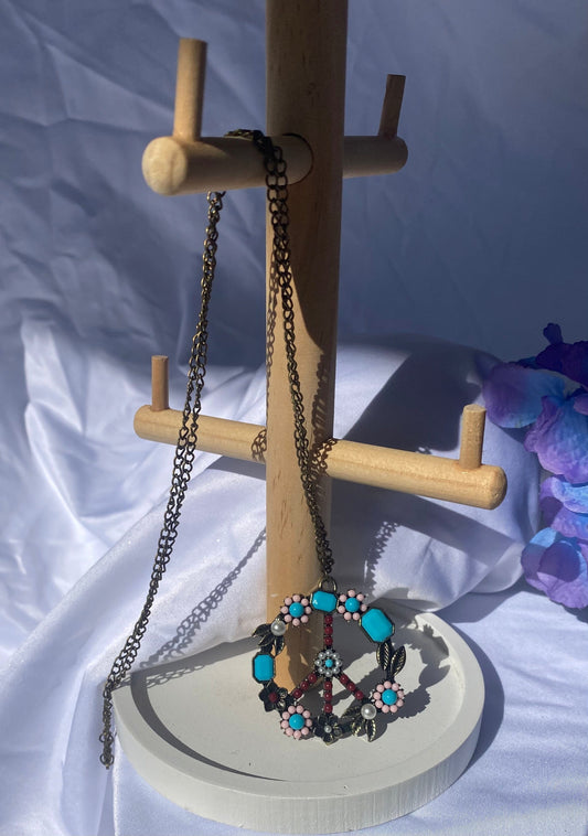 Peace flower jewel Long Necklace Aambers Goodies xx 
