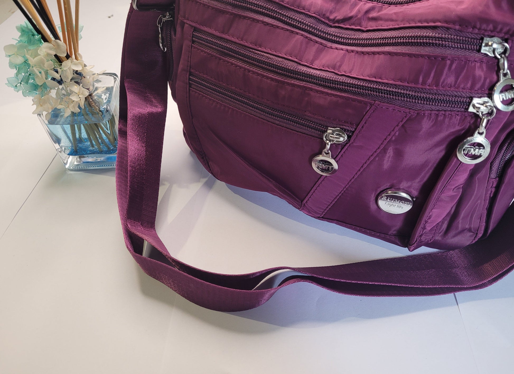 Purple medium Zip Compartments Swing Bag Handbags Aambers Goodies xx 