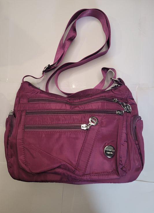 Purple medium Zip Compartments Swing Bag Handbags Aambers Goodies xx 