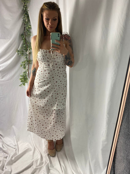 SHARNY White Floral long Dress Dresses Aambers Goodies xx 