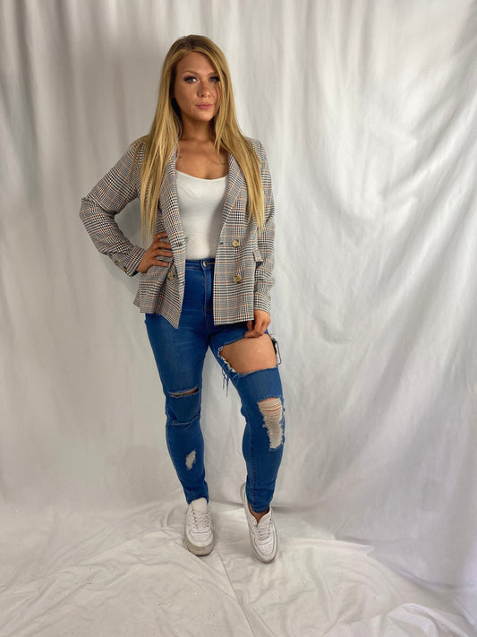 TILLY Blue high waisted Ripped stretch skinny Jeans Jeans Aambers Goodies xx 
