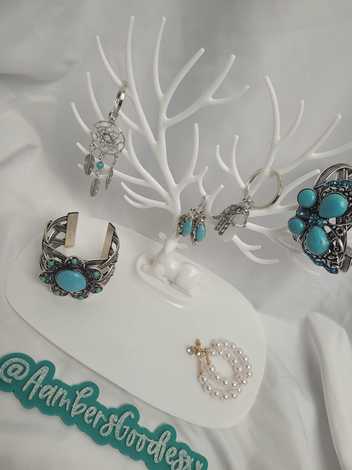 White Deer jewelry tray Holder Aambers Goodies xx 